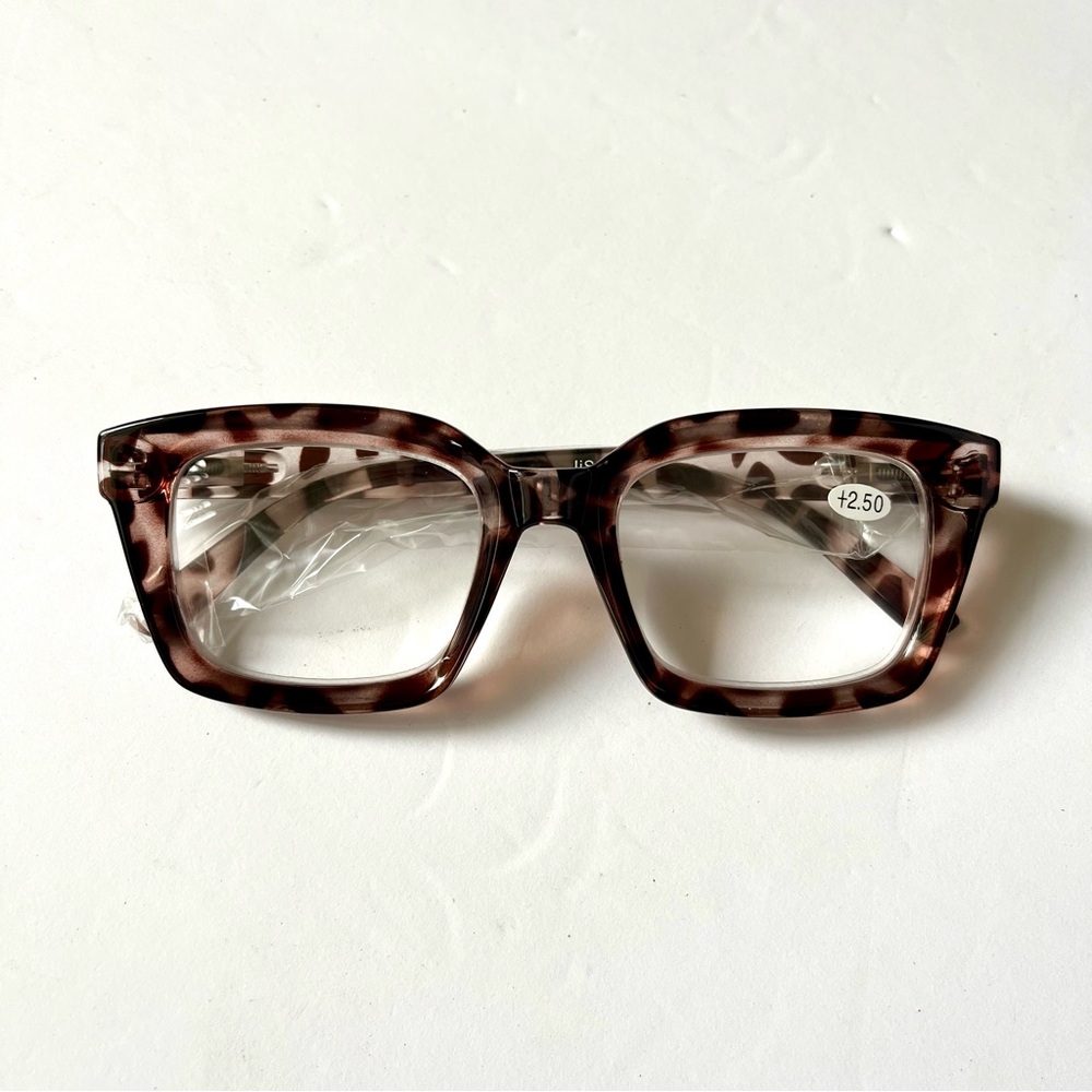 JiSoo Large Eyeglasses Frames Clear Lens Reading Glasses Spring Hinge, Tortise